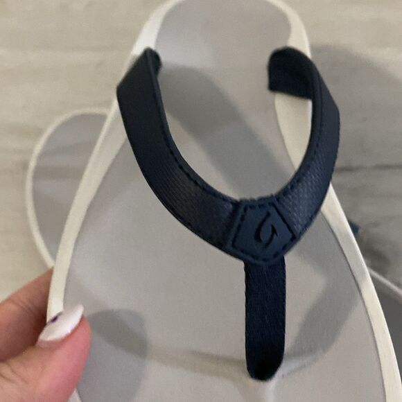 NWT-OLUKAI-Pi'oe Women's Beach Sandals,Water-ResistantNavy blue and Grey-Size 10 - Picture 7 of 7
